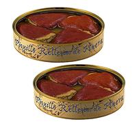 Conserva de Pimientos de Piquillo Rellenos de Huevas de Atun - Lata de 280 g - Conservas el Ronqueo (Pack de 2 latas)