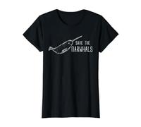 Conservación de Narvales Salvar a los Narvales Océano Vida Silvestre Arte Camiseta gráfica económica, Mujer, Negro, S