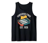 Conservas de conservas de Pescado en conserva de la Vendimia Sardinas Camiseta sin Mangas