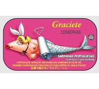 Conservas GRACIETE - Sardina en Aceite de Oliva sin piel y deshuesada - 4.23oz / 120gr (paquete de 5 latas)