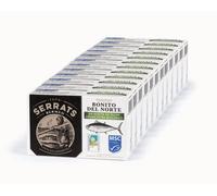 CONSERVAS SERRATS - Bonito del Norte del Cantábrico en Aceite de Oliva Virgen Extra Ecológico - 12 Latas x 112g (Total: 1344g) - Elaboración Artesanal desde 1890 - Sin Gluten - Rico en Omega 3