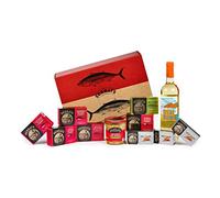 CONSERVAS SERRATS - Caja Regalo - Cantábrico maridada con Txakoli -10 Conservas Gourmet y 1 botella - Bonito del Norte, Anchoas y Sardinillas - Elaboración Artesanal Vasca