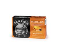 CONSERVAS SERRATS - Mejillones en Escabeche 12/16 Piezas por Lata - 12 latas x 110g (Total: 1320g) - Elaboración Artesanal desde 1890 - Sin Gluten, Rico en Omega 3
