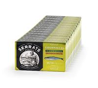 CONSERVAS SERRATS - Sardinillas Txikis en Aceite de Oliva con Pimentón de Espelette - 12 Latas x 115g (Total: 1380g) - Elaboración Artesanal desde 1890 - Sin Gluten - Rico en Omega 3