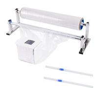 Consfly Máquina de embalaje de película estirable, dispensador de película estirable de mesa de acero inoxidable, herramienta de envoltura manual de palets (24 pulgadas)