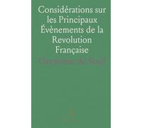 Considérations sur les Principaux Évènements de la Revolution Française