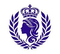 Consiga una estética real con un lujoso logotipo de reina. Calcomanías de tallado fino 42x44.9cm Pegatinas para vidrio Azul oscuro