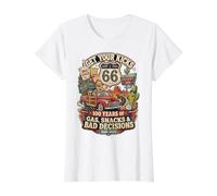 Consigue Tus Patadas 100 años bocadillos de Gas Malas Decisiones Camiseta gráfica económica, Mujer, Blanco, S