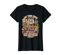 Consigue Tus Patadas 100 años bocadillos de Gas Malas Decisiones Camiseta gráfica económica, Mujer, Negro, XL