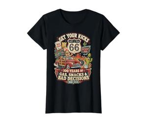 Consigue Tus Patadas 100 años bocadillos de Gas Malas Decisiones Camiseta gráfica económica, Mujer, Negro, XS