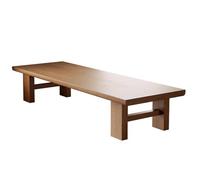 Conslika Mesa Baja, Mesa de Comedor, Mesa de Piso, Mesa de Té, Madera Maciza, Múltiples Tamaños, Moderno y Minimalista, Color Nogal(160 * 60 * 35cm)