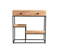 Consola 2 cajones en acacia y metal L80 cm GRENELLE