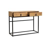 Casâme Consola 2 Cajones Patas De Metal Efecto Roble