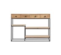 Consola 4 cajones en cacia y metal negro L115 cm GRENELLE