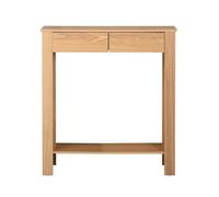 Calicosy - Consola alta 2 cajones - Decoración de madera de roble - Paneles de partículas - 1 estante en la parte inferior - Asas integradas - Entrada, pasillo o salón - Diseño moderno - L 79 x P 29 x