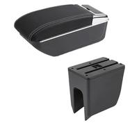 Consola Central Caja Almacenamiento Para D&acia Para Spring Reposabrazos Caja De Coche Almacenamiento Central Con Carga USB(B3 Black White Line No Usb)