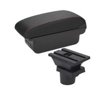 consola central coche Para Skoda Para Citigo Para Seat Mii Reposabrazos Coche Consola Caja Almacenamiento Portavasos Accesorios(B1 Black red 3USB)