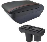 Consola central con reposabrazos Reposabrazos para Peugeot 301, compartimento de almacenamiento para coche, cenicero interior, portavasos, accesorios(F red line No)