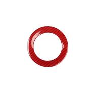 Consola Central Tapizado interior Tiras Decorativas El Interior Del Para Grand Cherokee 2014-2015, ABS Con Patrón De Fibra De Carbono Rojo(Steering wheel rim)