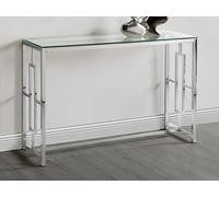 Consola CLOTILDE de Pascal MORABITO - Cristal templado y acero - Cromado