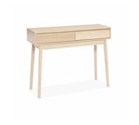 Consola con efecto madera de 2 cajones, 100cm, linear, madera, 100x30x75 cm
