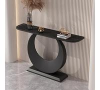 Consola contemporánea de Hierro, Mesa de sofá, Mesa de Porche Larga de losa de Roca Estilo Italiano para vestíbulo y Entrada, para Colocar contra la Pared(F,150x30x80cm)