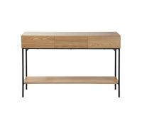 Calicosy - Consola con 3 cajones sin tiradores - Decoración de madera y estructura de metal negro - Estante inferior - Colección Tessa - Entrada, Salón - L 120 x 35 x H 80,5 cm