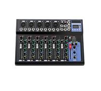 Consola de audio de 7 canales, mezclador de audio profesional con lectura fantasma de 48 V, mesa de mezclas compacta para estudio en casa, DJ, Live, Karaoke (33 x 23 x 3,7 cm)