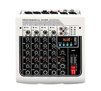 Consola de Audio Mezclador de Sonido Estéreo, Consola de mezclas de audio con interfaz de tarjeta de sonido USB DSP de 6 canales con Bluetooth y alimentación fantasma de 48 V for grabación a PC