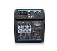 Consola de Audio Mezclador de Sonido Estéreo, Interfaz de controlador de sonido for DJ con mezcladores en vivo y unidad USB for grabación en computadora Mezclador de audio de estudio de 4/6 canales fo