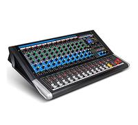 Consola de Audio Mezclador de Sonido Estéreo, Mezclador de sonido controlador de DJ de 8 canales con ecualizador de 3 bandas, interfaz de grabación USB, Bluetooth, alimentación fantasma de 48 V, ideal