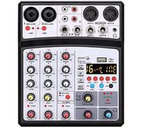 Consola de Audio Mezclador de Sonido Estéreo, Mezclador de sonido de audio de 4 canales, controladores de mezclador de DJ, mesas de mezclas de estudio con 16 efectos DSP, consola de mezcla de DJ, inte