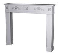 Consola de Chimenea Estilo Casa Campo Revestimiento Blanco Manto Madera