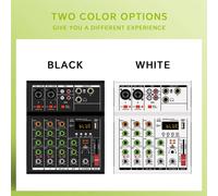 Consola de DJ digital portátil profesional GAX-A4 con mezclador USB, mezclador de audio de 4 canales para canto en vivo, color negro