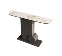 Consola de Entrada Mesa consola con tablero de imitación de mármol, mesa de entrada moderna con base de metal for sala de estar, mesa auxiliar moderna for sofá, mesa consola for TV Mesa de Entrada(Neg