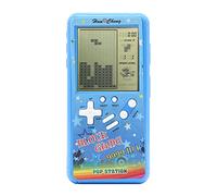 Consola de Juegos de Bloques Retro Consola de Juegos de Ladrillos con Carcasa de Color y Pantalla Grande con tecnología Build 23 y con un Cuerpo pequeño (Azul)