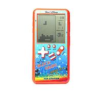 Consola de Juegos de Bloques Retro Consola de Juegos de Ladrillos con Carcasa de Color y Pantalla Grande con tecnología Build 23 y con un Cuerpo pequeño (Naranja)