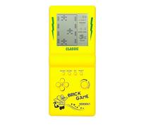 Consola de Juegos de Ladrillos de Pantalla Grande de 3,5 Pulgadas, Juego de Bloques de construcción, Juego de Carreras / Tanques, 23 Juegos clásicos Integrados, Rompecabezas nostálgico (Amarillo)