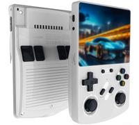 Consola de juegos de mano, R40XX pantalla de 4.2 pulgadas 128G con sistema Linux, dispositivo de juego retro de dos jugadores compatible con Bluetooth (blanco)