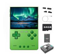 Consola de juegos de mano Trimui Brick Hammer con cuerpo metálico retro, retro, 3000 mAh, batería, Allwinner A133p, pantalla IPS de 3.2" con retroiluminación RGB, vibración, Verde-64G