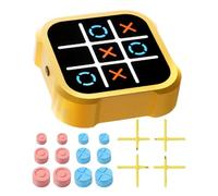 Consola De Juegos De Rompecabezas Portátil - Juego De Ajedrez Interactivo De Mano | Juego De En Raya | Juego De Viaje Portátil 3 En 1 para Educación Y Crecimiento De La Memoria | Juego De Mesa Fi