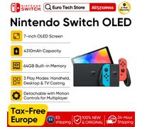 Consola de juegos Nintendo Switch OLED con pantalla OLED de 7 pulgadas en blanco o neón (64GB), audio mejorado, puerto LAN con cable. OLED Neon