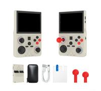 Consola de juegos portátil de código abierto con pantalla HD de 3,5 pulgadas y WiFi, sistema de juegos retro con vibración, compacto y portátil para viajes, (color: negro/blanco/azul/gris/verde) (gris
