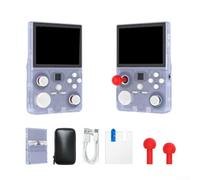 Consola de juegos portátil de código abierto, Pantalla HD de 3.5 pulgadas, Experiencias de vibración multijugador WiFi para juegos retro, negro (azul)