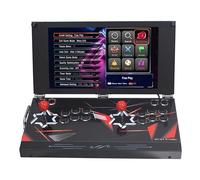 Consola de juegos portátil de mano 26800 en 1, pantalla HD de 17.5 pulgadas, reproductores duales, Pandoras Box DX, máquina de videojuegos retro, búsqueda/oculta/guarda/carga/pausa juegos (rojo 9800