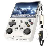 Consola De Juegos Portátil R36XX, Sistema Linux De Código Abierto, 22000 Juegos Clásicos 12 Emuladores, Pantalla OCA IPS De 3,5 ″ 640*480 De Resolución Consola De Videojuegos Portátil-White||128GB
