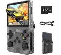 Consola de Juegos portátil Retro R36S, con Pantalla IPS de 3,5 Pulgadas, 128 GB, más de 40.000 Juegos, Compatible con múltiples emuladores - Negro