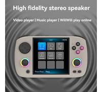 Consola de juegos portátil retro RG CubeXX, 32 GB + 64 GB, joystick RGB, reproductor de videojuegos compatible con Wi-Fi y Bluetooth, color gris