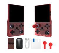 Consola de juegos portátil XF40V, 4 pulgadas HD WiFi, dispositivo multijugador con vibración, reproductor portátil de código abierto para juegos retro (rojo)