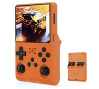 Consola de juegos retro, consolas de juegos portátiles R40S Pro, más de 30000 juegos, consola portátil de videojuegos con pantalla IPS de 3.5 pulgadas, sistema Linux, salida de TV OTG, 256G (naranja)